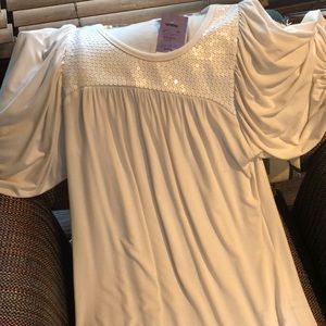 LaRok white long tunic top